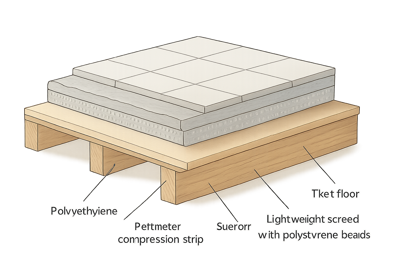 chape sur plancher bois