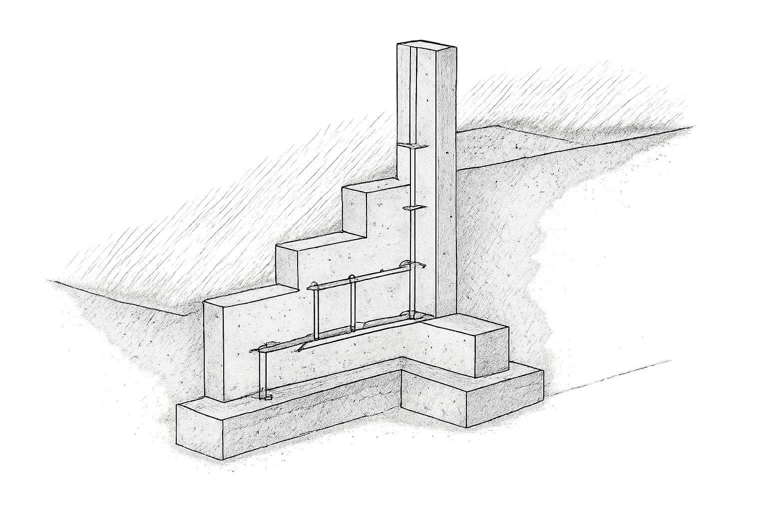 fondation en redan schema
