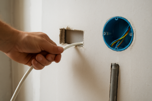 Passer un câble horizontal dans une cloison placo : la méthode simple et conforme à la norme électrique